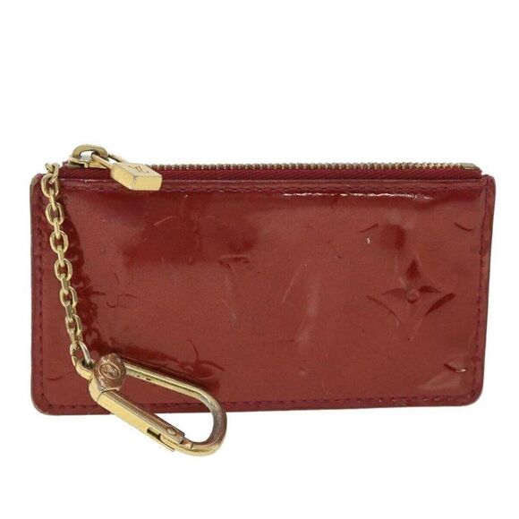 LOUIS VUITTON Monogram Vernis Pochette cree Coin Purse Red - Picture 1 of 15